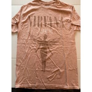Nirvana In Utero Live '93 Tour Peach Retro Rock T-Shirt - Size Medium